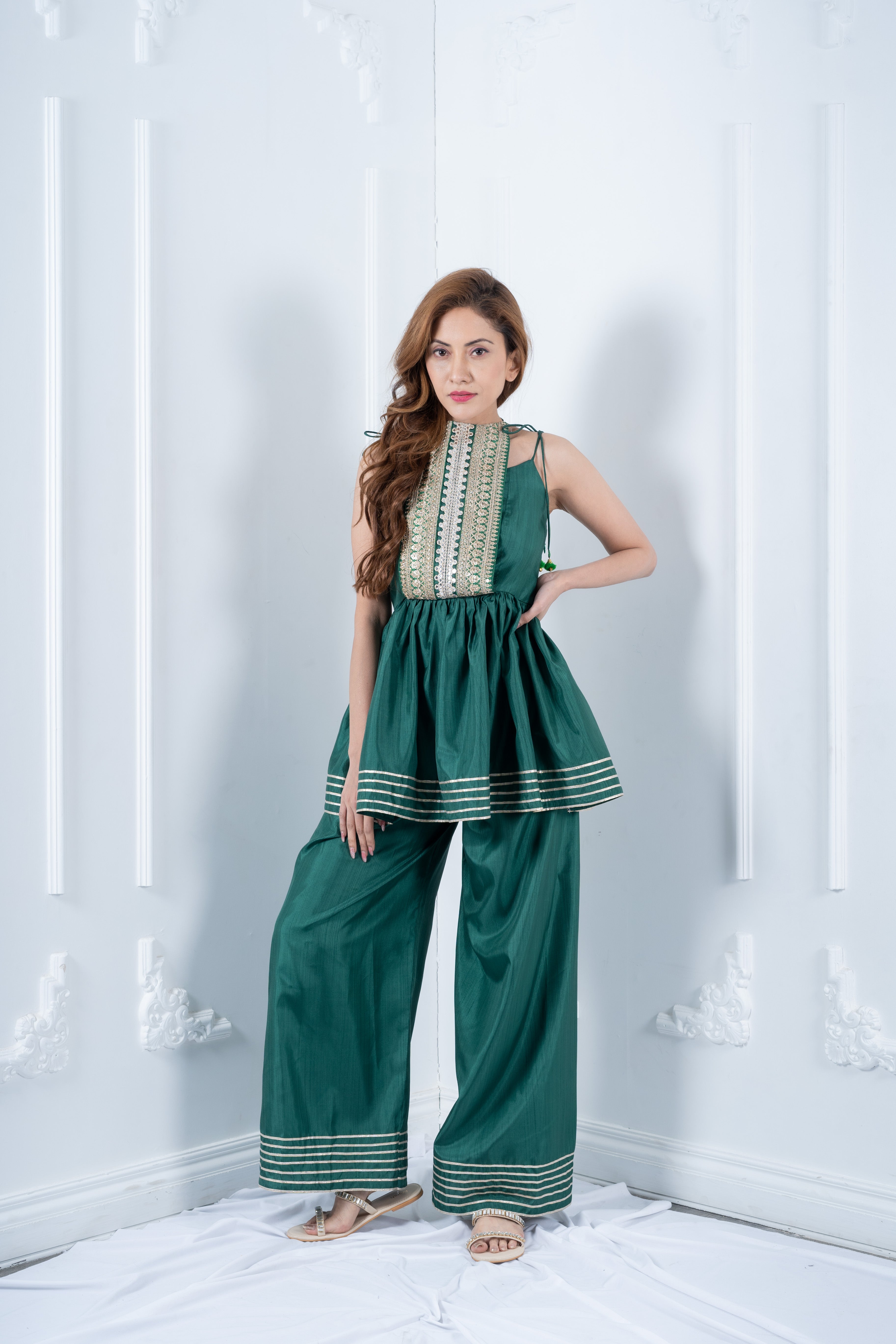 Bottle Green Kurta Set